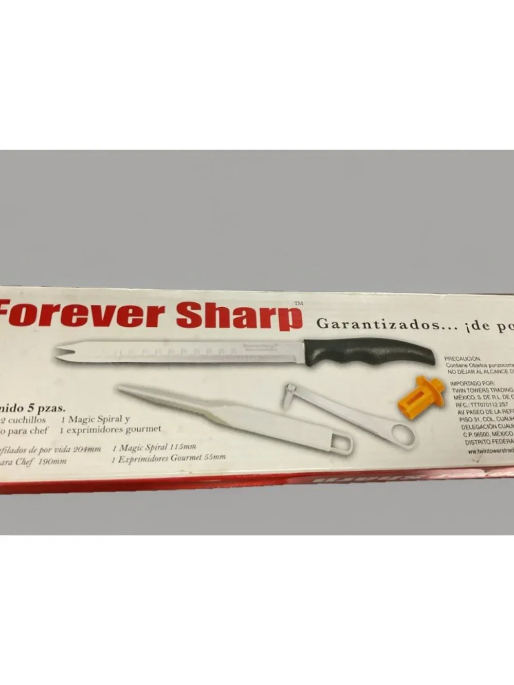 Forever Sharp 5-Piece Knife Set With Chef Decorator & Magic Spiral